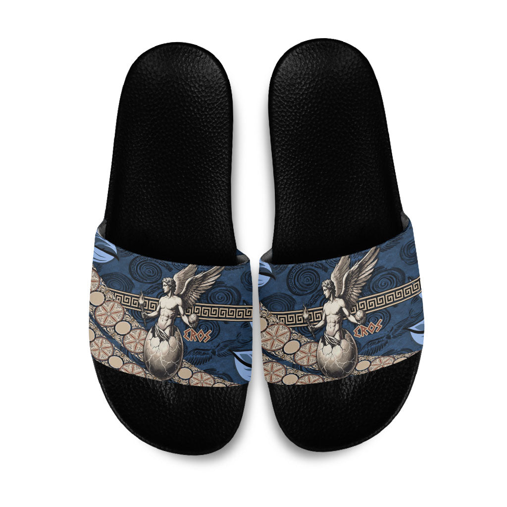 Eros Greek Mythology Protogonos Slide Sandals Winged Eros Emerging From Cosmic Egg Greek Key