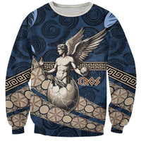 Eros Greek Mythology Protogonos Sweatshirt Winged Eros Emerging From Cosmic Egg Greek Key