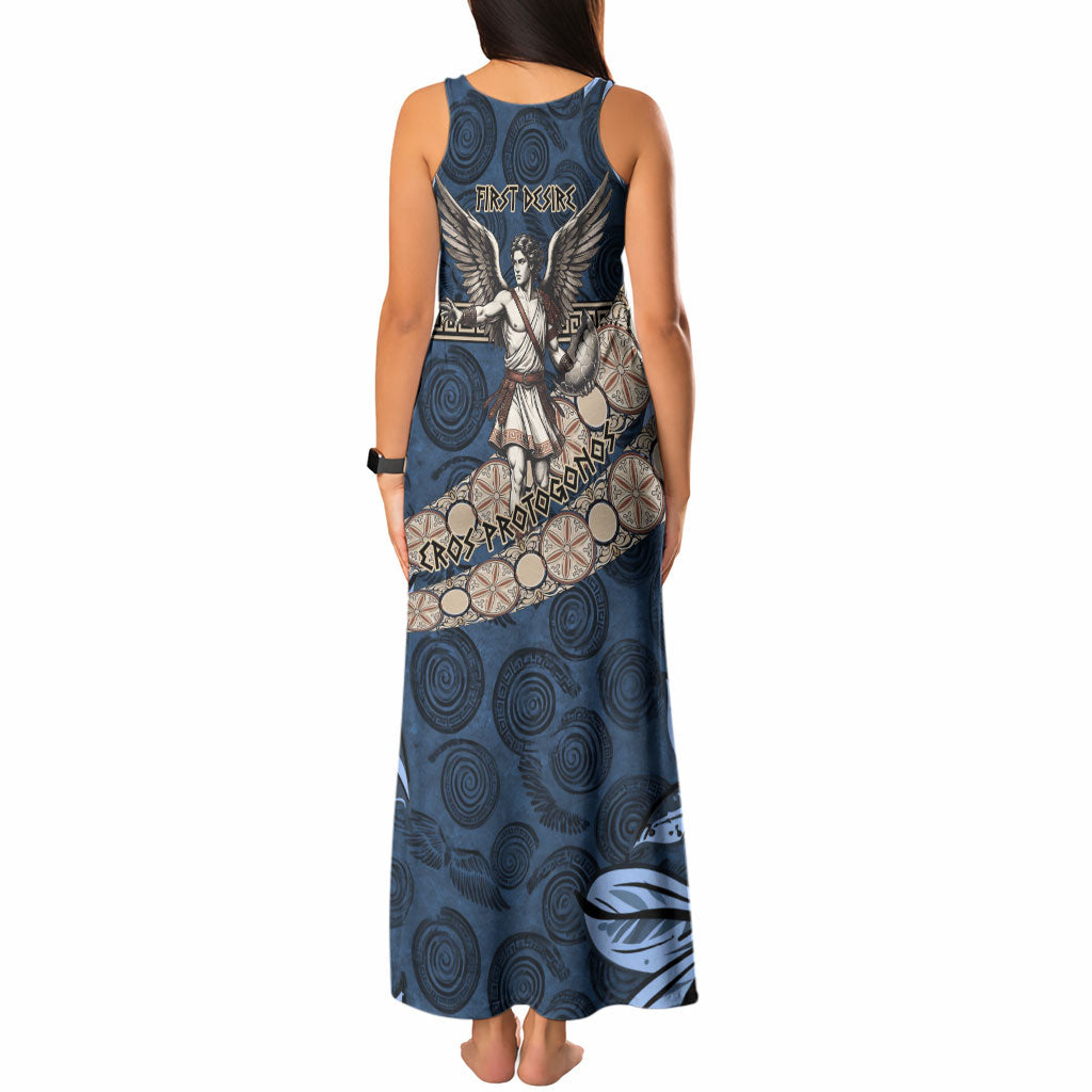 Eros Greek Mythology Protogonos Tank Maxi Dress Winged Eros Emerging From Cosmic Egg Greek Key