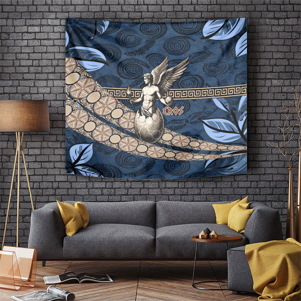 Eros Greek Mythology Protogonos Tapestry Winged Eros Emerging From Cosmic Egg Greek Key