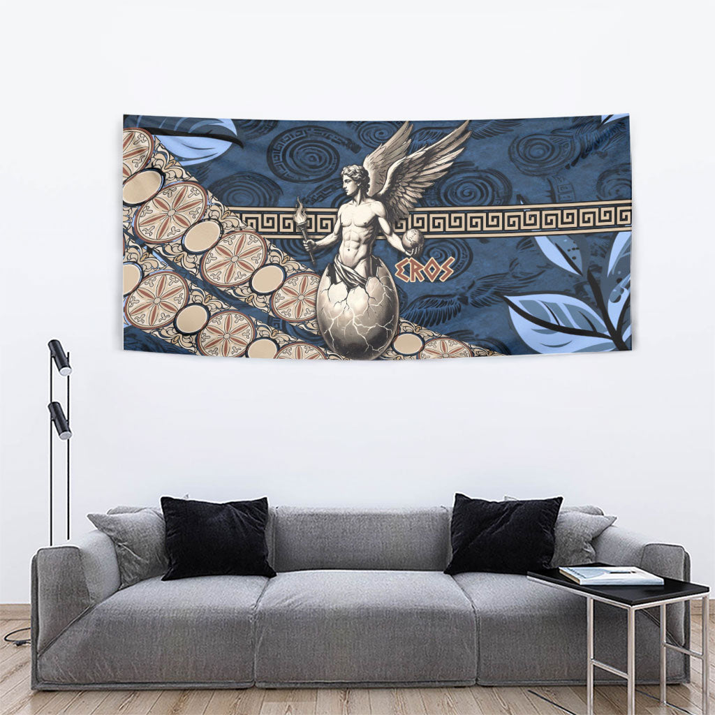 Eros Greek Mythology Protogonos Tapestry Winged Eros Emerging From Cosmic Egg Greek Key