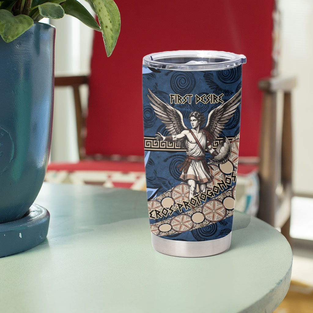 Eros Greek Mythology Protogonos Tumbler Cup Winged Eros Emerging From Cosmic Egg Greek Key