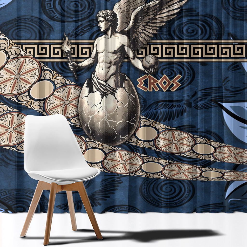 Eros Greek Mythology Protogonos Window Curtain Winged Eros Emerging From Cosmic Egg Greek Key