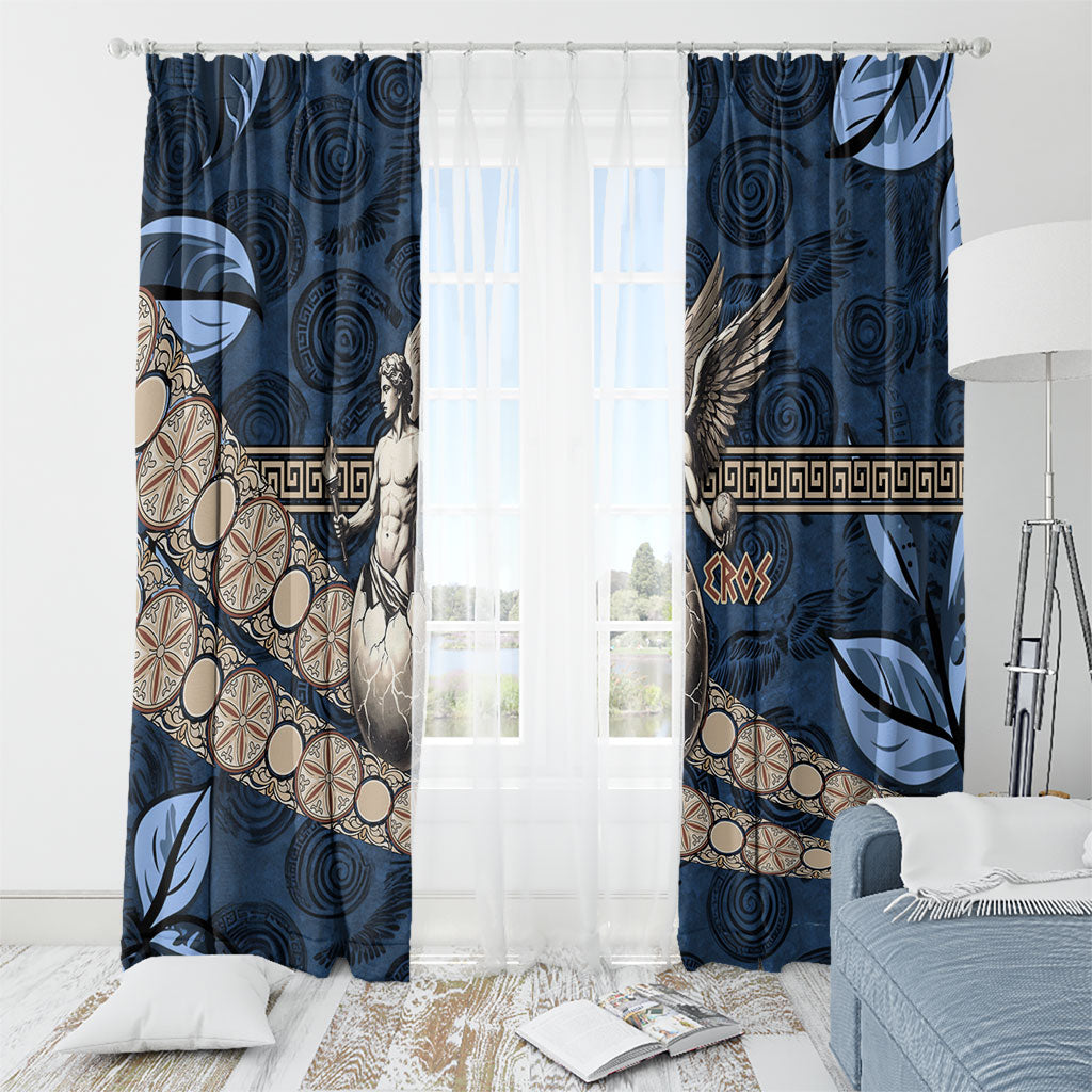 Eros Greek Mythology Protogonos Window Curtain Winged Eros Emerging From Cosmic Egg Greek Key