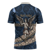 Eros Greek Mythology Protogonos Zipper Polo Shirt Winged Eros Emerging From Cosmic Egg Greek Key