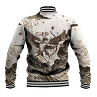 Eros Greek Mythology Cupid God Of Love Baseball Jacket Winged Archer Eros Bow Arrow And Celestial Clouds