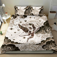 Eros Greek Mythology Cupid God Of Love Bedding Set Winged Archer Eros Bow Arrow And Celestial Clouds