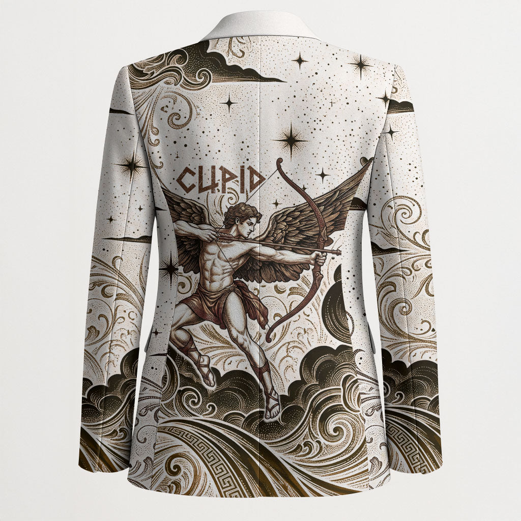 Eros Greek Mythology Cupid God Of Love Blazer Winged Archer Eros Bow Arrow And Celestial Clouds