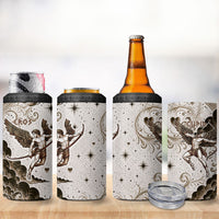 Eros Greek Mythology Cupid God Of Love 4 in 1 Can Cooler Tumbler Winged Archer Eros Bow Arrow And Celestial Clouds