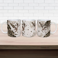 Eros Greek Mythology Cupid God Of Love Ceramic Mug Winged Archer Eros Bow Arrow And Celestial Clouds