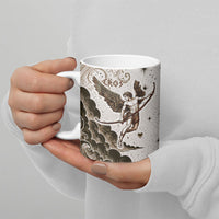 Eros Greek Mythology Cupid God Of Love Ceramic Mug Winged Archer Eros Bow Arrow And Celestial Clouds