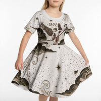Eros Greek Mythology Cupid God Of Love Kid Short Sleeve Dress Winged Archer Eros Bow Arrow And Celestial Clouds