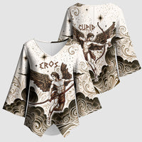 Eros Greek Mythology Cupid God Of Love Kimono Sleeve Blouse Winged Archer Eros Bow Arrow And Celestial Clouds