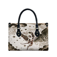 Eros Greek Mythology Cupid God Of Love Leather Bag Winged Archer Eros Bow Arrow And Celestial Clouds