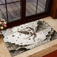 Eros Greek Mythology Cupid God Of Love Rubber Doormat Winged Archer Eros Bow Arrow And Celestial Clouds