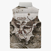 Eros Greek Mythology Cupid God Of Love Sleeveless Puffer Jacket Winged Archer Eros Bow Arrow And Celestial Clouds