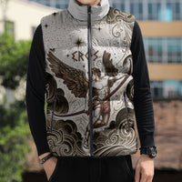 Eros Greek Mythology Cupid God Of Love Sleeveless Puffer Jacket Winged Archer Eros Bow Arrow And Celestial Clouds