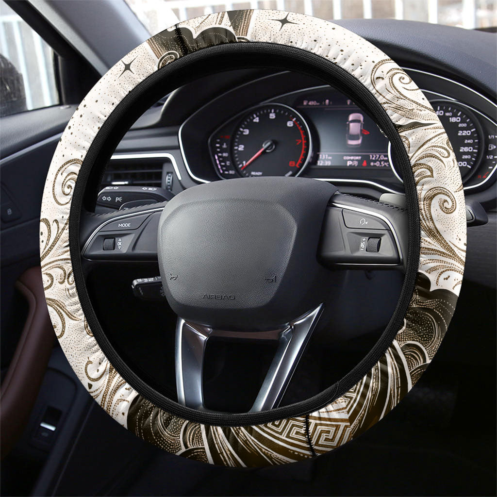 Eros Greek Mythology Cupid God Of Love Steering Wheel Cover Winged Archer Eros Bow Arrow And Celestial Clouds