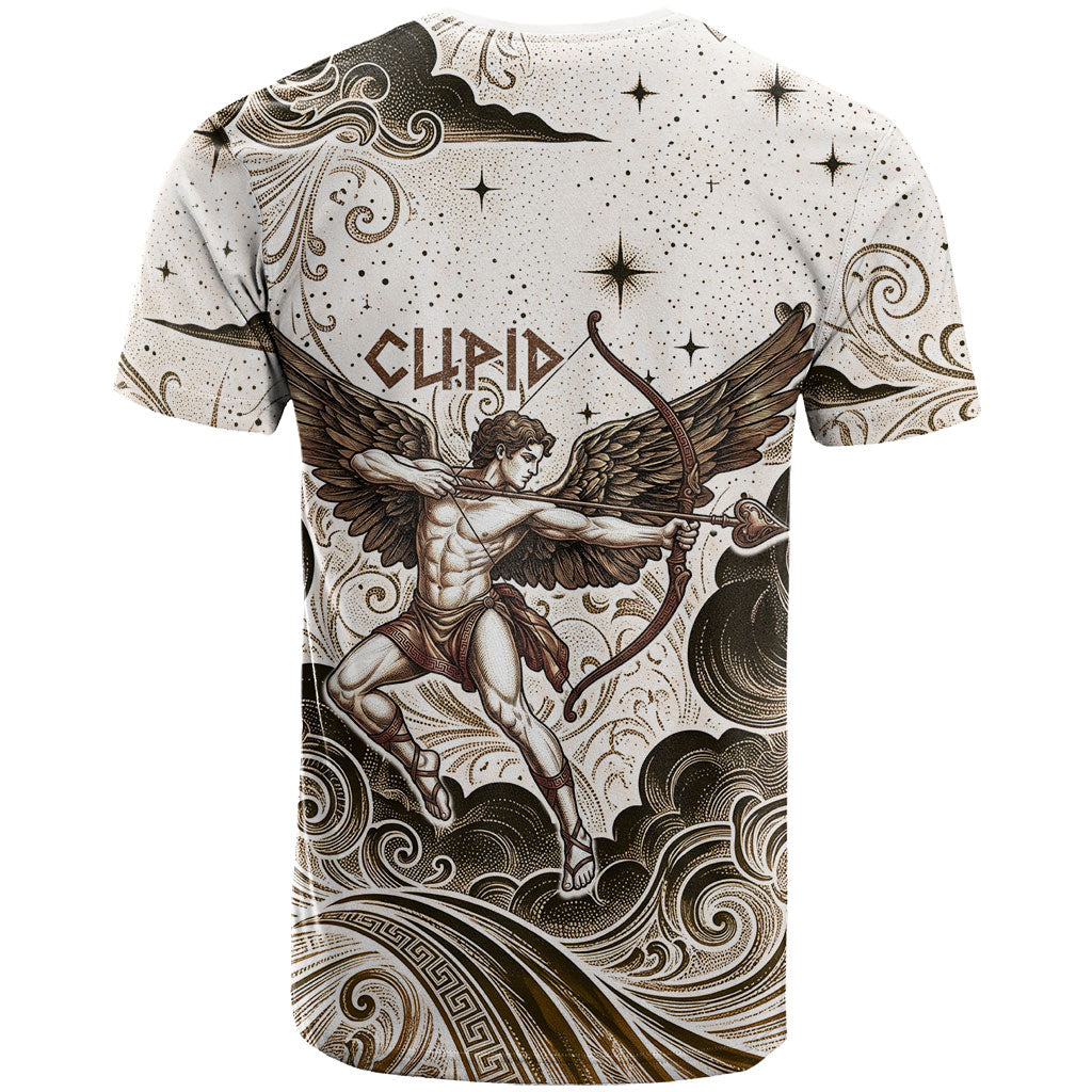 Eros Greek Mythology Cupid God Of Love T Shirt Winged Archer Eros Bow Arrow And Celestial Clouds