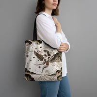 Eros Greek Mythology Cupid God Of Love Tote Bag Winged Archer Eros Bow Arrow And Celestial Clouds