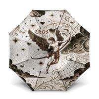 Eros Greek Mythology Cupid God Of Love Umbrella Winged Archer Eros Bow Arrow And Celestial Clouds
