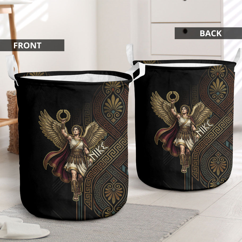Nike Goddess Laundry Basket Ancient Greece Laurel Wreath And Greek Key