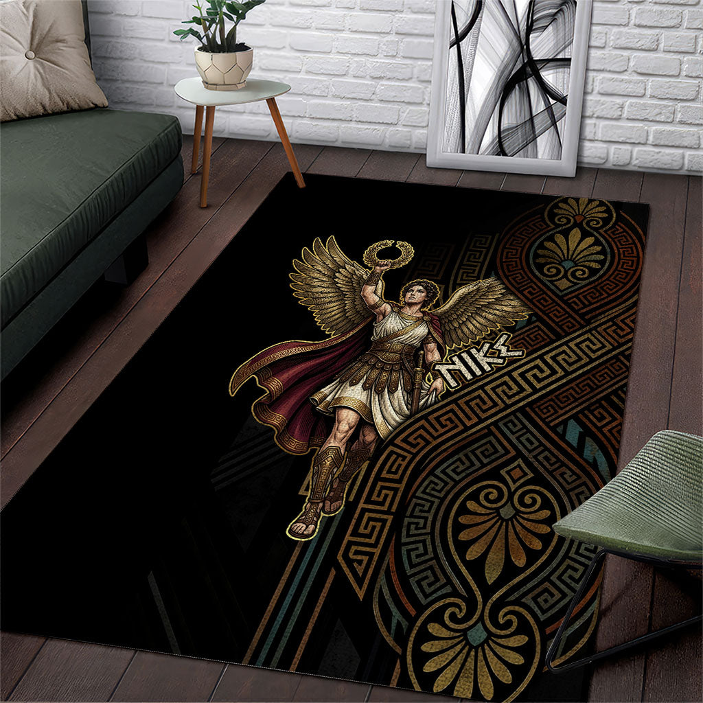 Nike Goddess Area Rug Ancient Greece Laurel Wreath And Greek Key