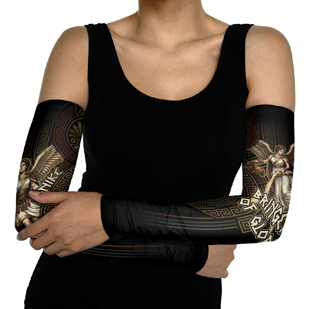 Nike Goddess Arm Sleeves Ancient Greece Laurel Wreath And Greek Key