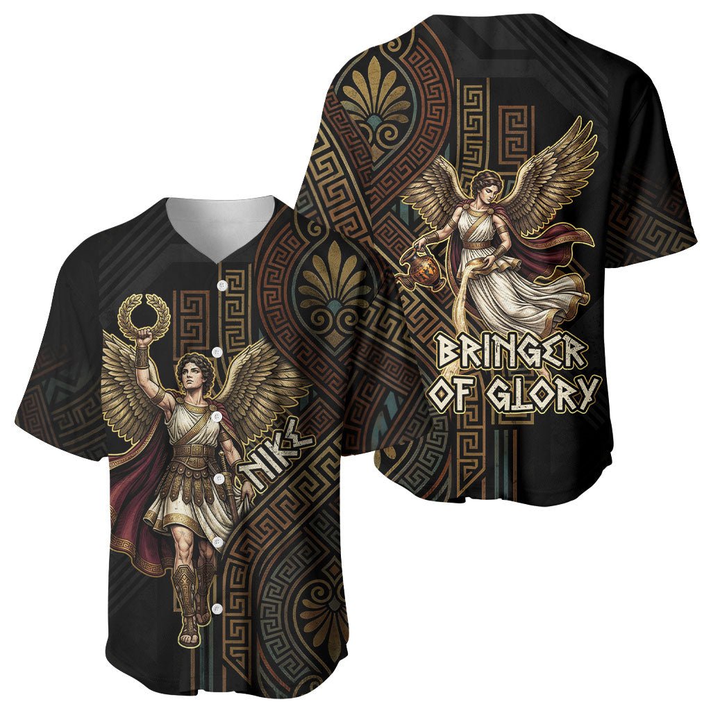 Nike Goddess Baseball Jersey Ancient Greece Laurel Wreath And Greek Key