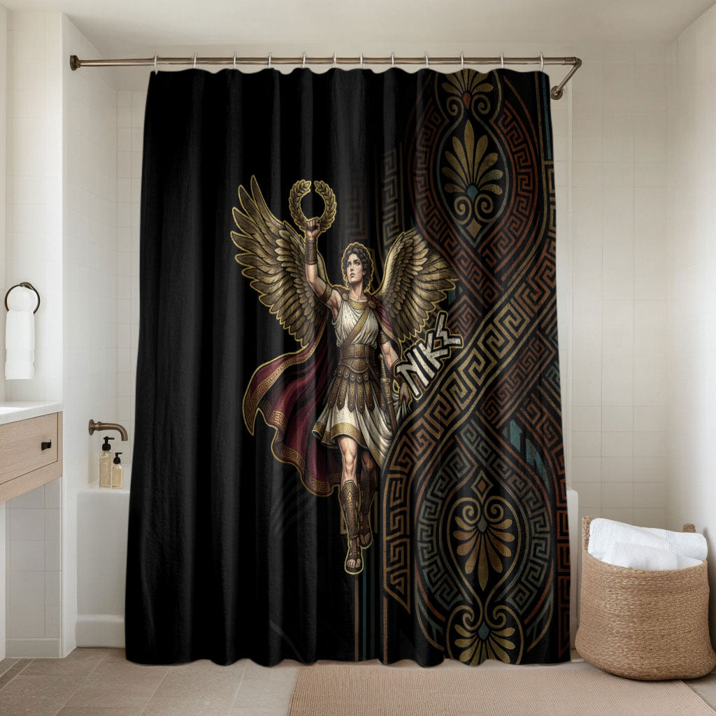 Nike Goddess Bathroom Set Ancient Greece Laurel Wreath And Greek Key