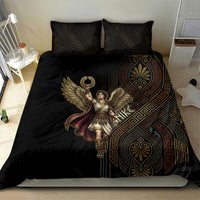 Nike Goddess Bedding Set Ancient Greece Laurel Wreath And Greek Key