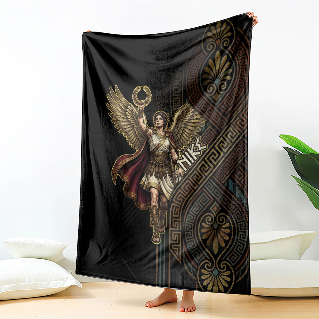 Nike Goddess Blanket Ancient Greece Laurel Wreath And Greek Key