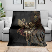 Nike Goddess Blanket Ancient Greece Laurel Wreath And Greek Key
