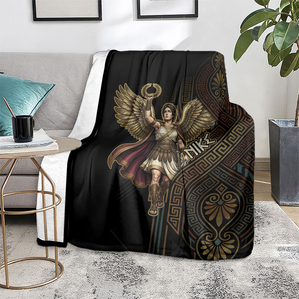 Nike Goddess Blanket Ancient Greece Laurel Wreath And Greek Key