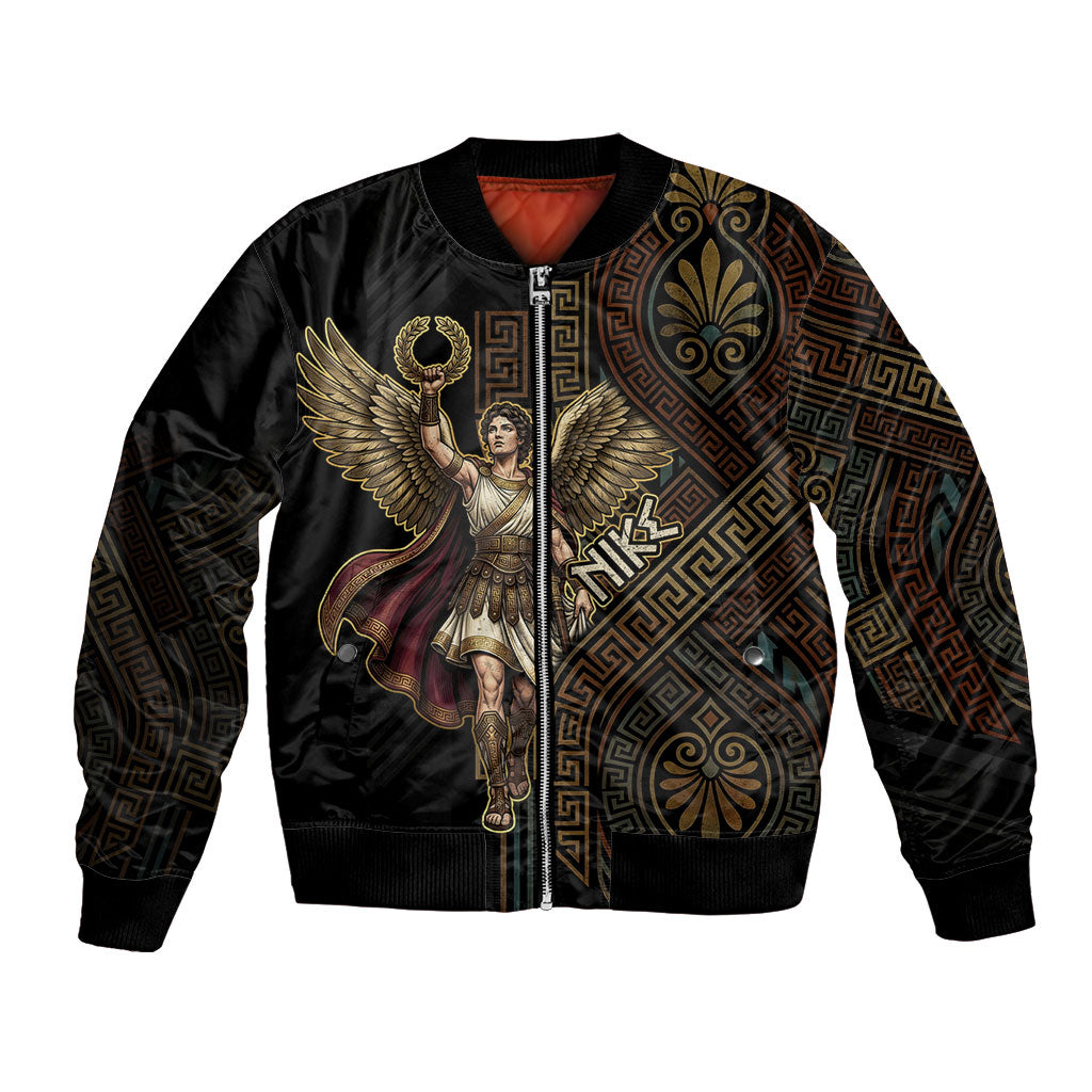 Nike Goddess Bomber Jacket Ancient Greece Laurel Wreath And Greek Key