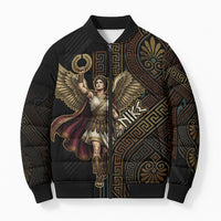 Nike Goddess Bomber Puffer Jacket Ancient Greece Laurel Wreath And Greek Key