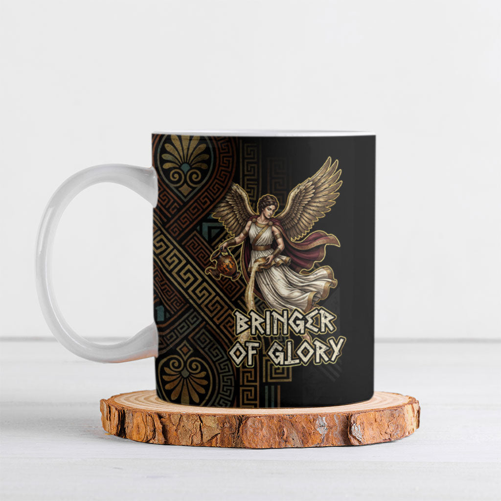 Nike Goddess Ceramic Mug Ancient Greece Laurel Wreath And Greek Key