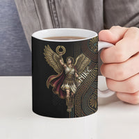 Nike Goddess Ceramic Mug Ancient Greece Laurel Wreath And Greek Key