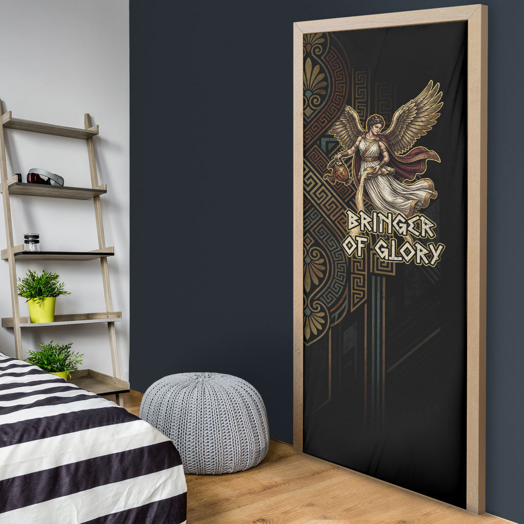 Nike Goddess Door Cover Ancient Greece Laurel Wreath And Greek Key