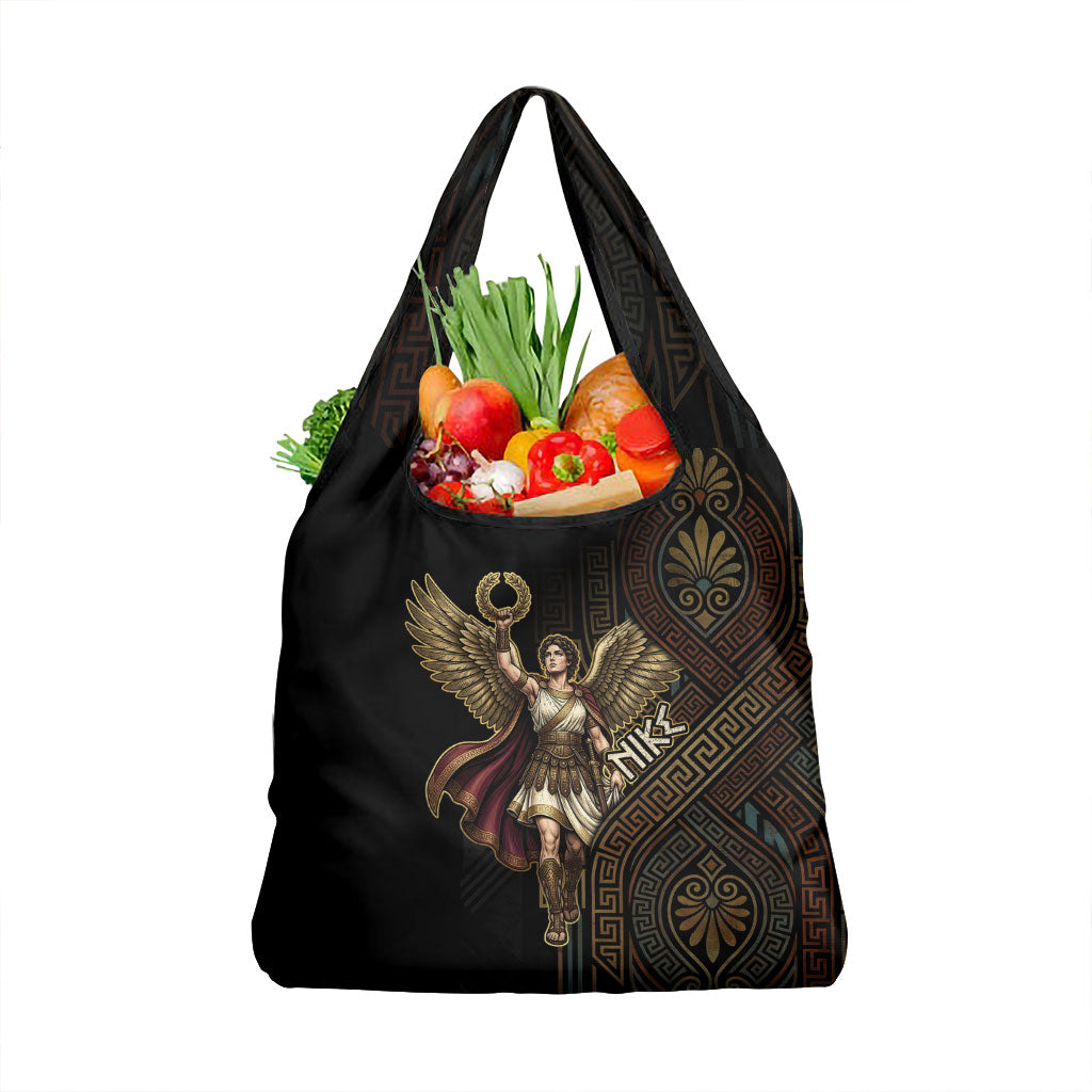 Nike Goddess Grocery Bag Ancient Greece Laurel Wreath And Greek Key