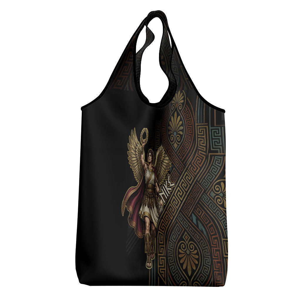 Nike Goddess Grocery Bag Ancient Greece Laurel Wreath And Greek Key