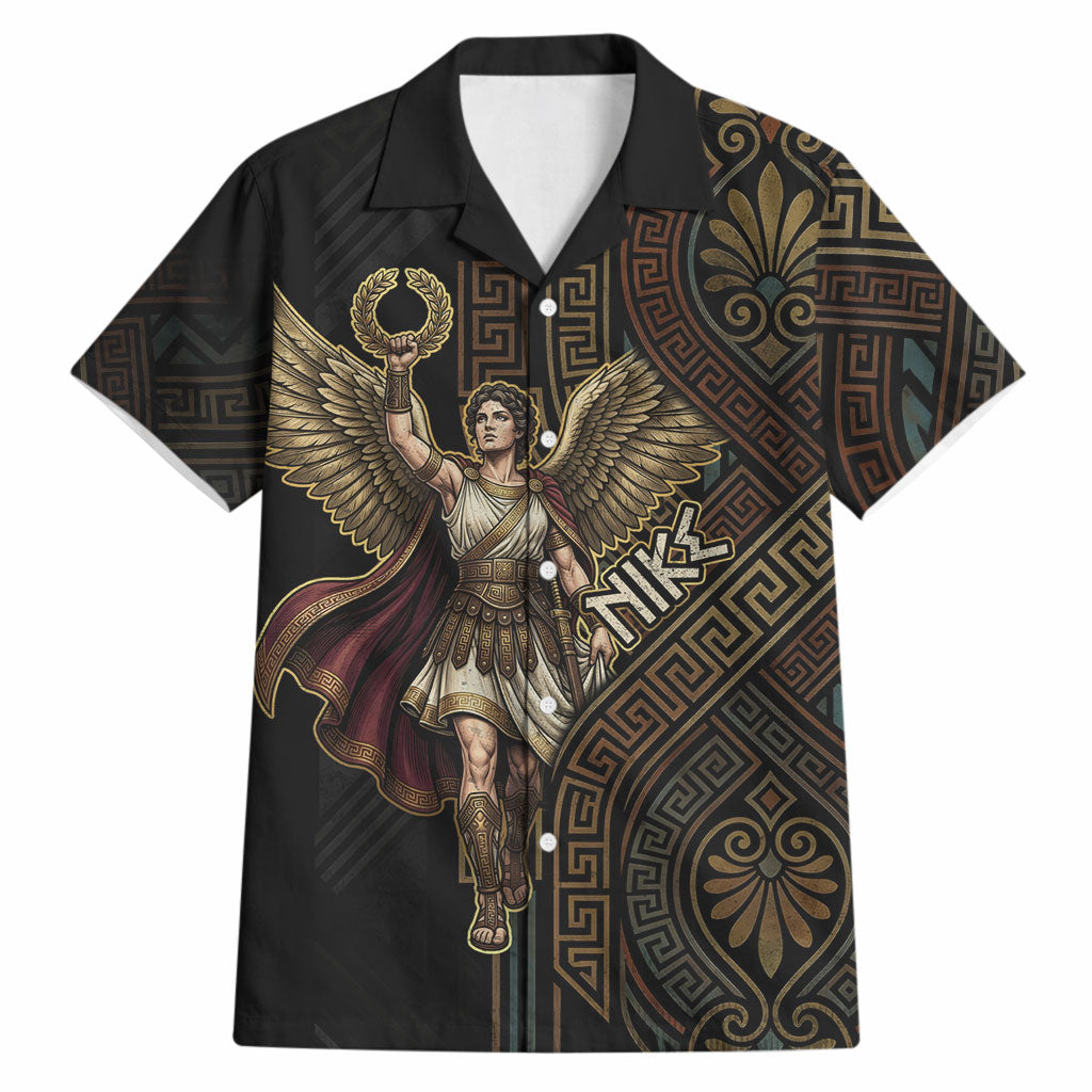 Nike Goddess Hawaiian Shirt Ancient Greece Laurel Wreath And Greek Key