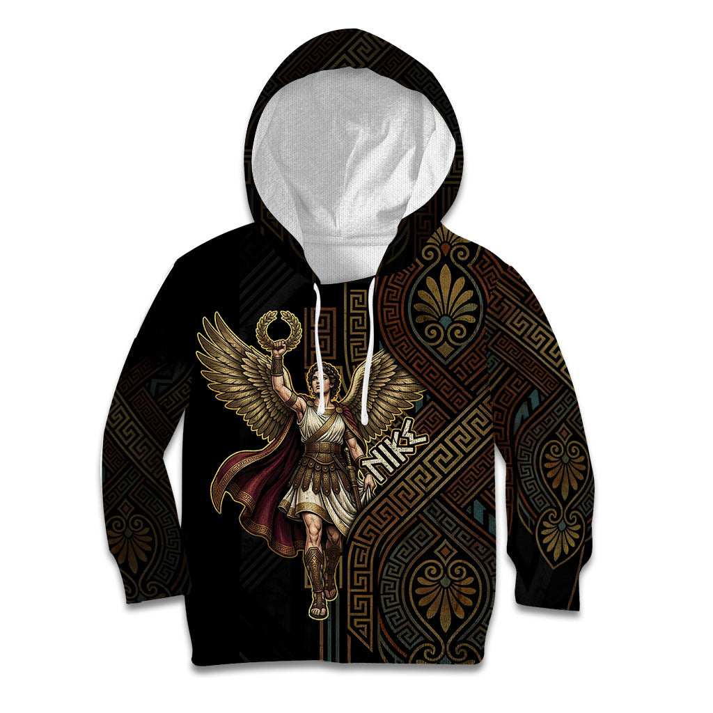 Nike Goddess Kid Hoodie Ancient Greece Laurel Wreath And Greek Key