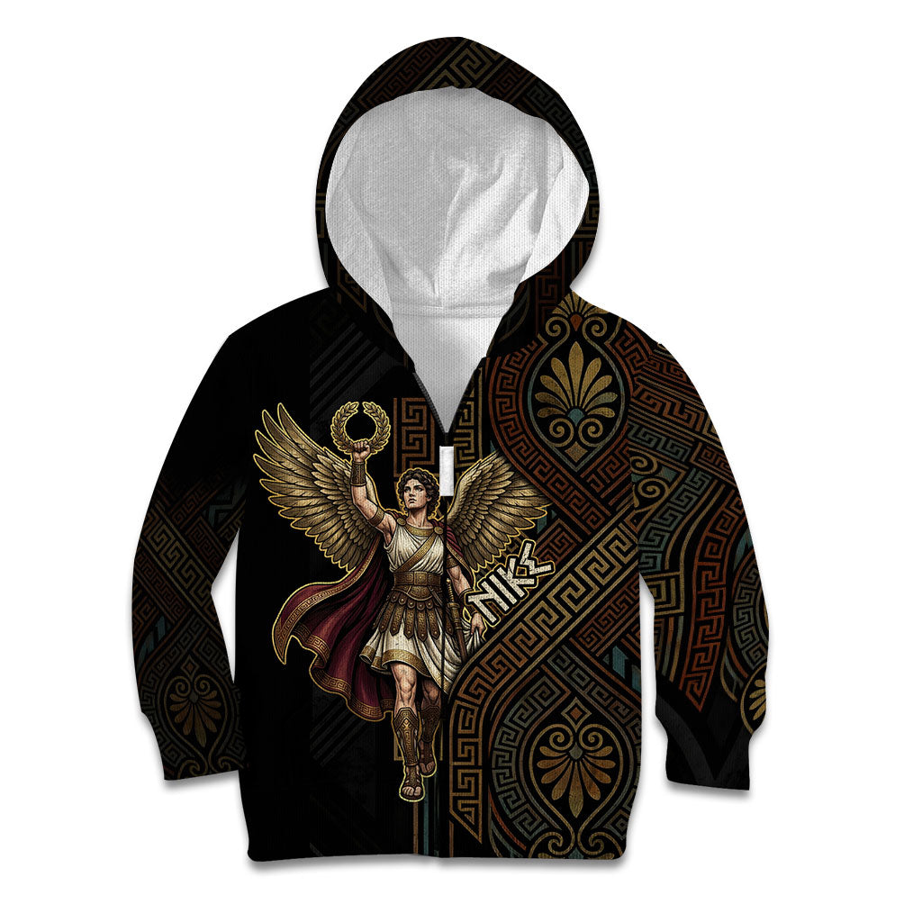 Nike Goddess Kid Hoodie Ancient Greece Laurel Wreath And Greek Key
