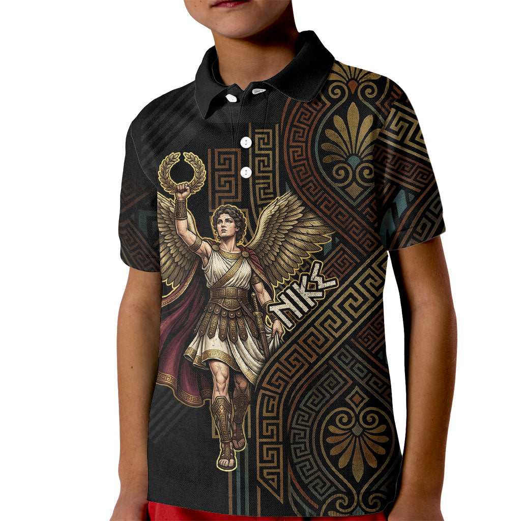 Nike Goddess Kid Polo Shirt Ancient Greece Laurel Wreath And Greek Key