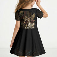 Nike Goddess Kid Short Sleeve Dress Ancient Greece Laurel Wreath And Greek Key