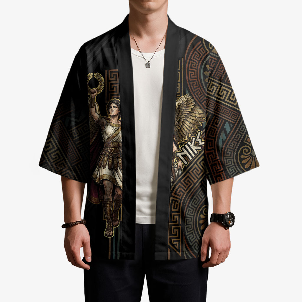 Nike Goddess Kimono Ancient Greece Laurel Wreath And Greek Key
