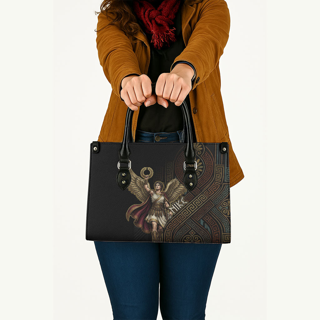 Nike Goddess Leather Bag Ancient Greece Laurel Wreath And Greek Key
