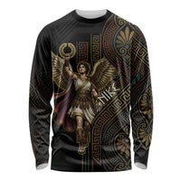 Nike Goddess Long Sleeve Shirt Ancient Greece Laurel Wreath And Greek Key