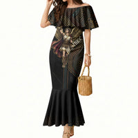 Nike Goddess Mermaid Dress Ancient Greece Laurel Wreath And Greek Key